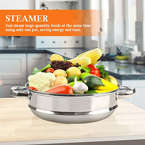 SHINEURI 6 Quart Nonstick Copper Stockpot with Lid, Deep stock pot with Stainless Steel Steamer Inset - Perfect for Soup, Stew, Roast, Pasta & Sauce, Suitable for Induction, Gas, Electric & Stovetops - Thumbnail 2