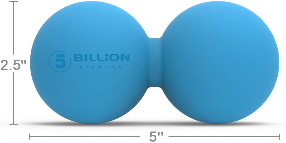 5BILLION Peanut Massage Ball - Double Lacrosse Massage Ball & Mobility Ball for Physical Therapy - Deep Tissue Massage Tool for Myofascial Release, Muscle Relaxer, Acupoint Massage (Blue): Sports & Outdoors