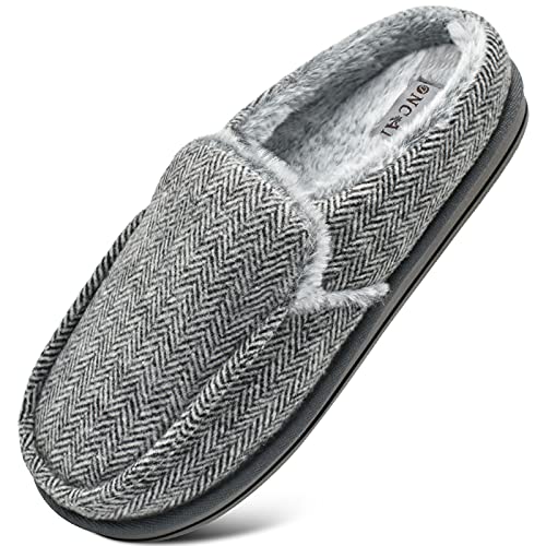 ONCAI Mens House Slippers With Arch Support Faux Fur CottonBlend