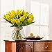 Tulip Yellow 10 Pcs SOLEDI PU Real-touch Artificial Flowers for Bridal Bouquet Wedding Living Room Table Home Garden Decoration