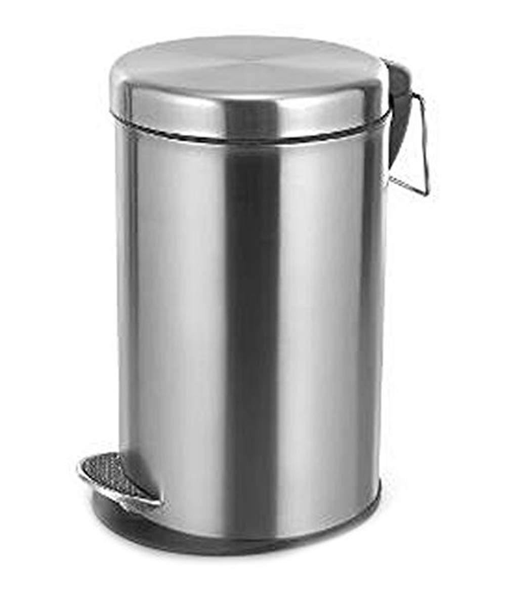 King International Stainless Steel Plain Pedal Dustbin with Plastic