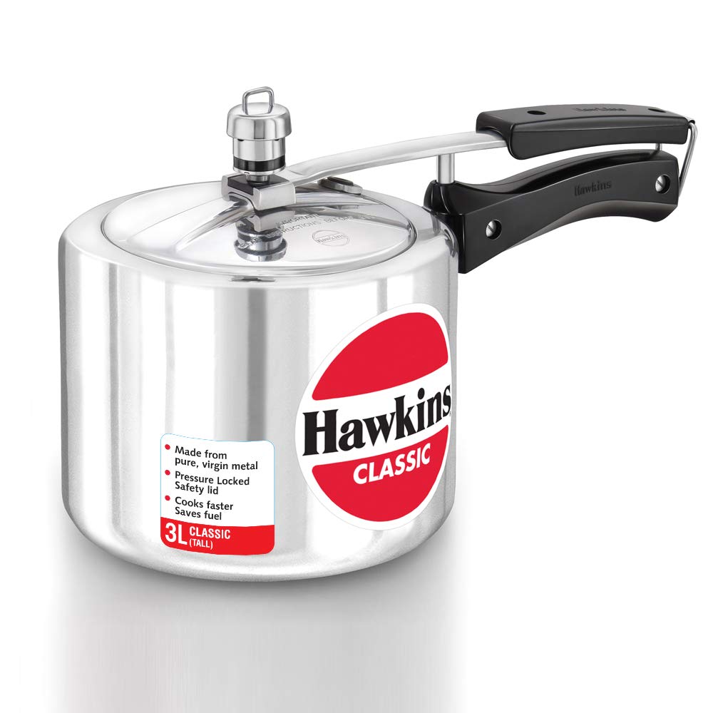Photo 1 of Hawkins Aluminium 3 Litre Classic Pressure Cooker, Tall Design Inner Lid Cooker, Best Cooker, Silver (Cl3T)