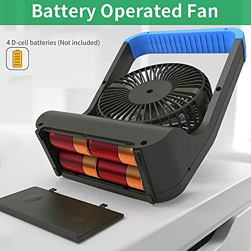 LAVESO Dcell Battery Operated Fan, Super Long Lasting Battery Powered Fan, 5 inch Portable
