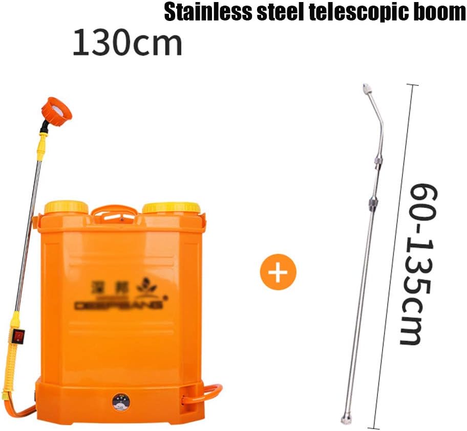 YiaiY Pressure Sprayer, Electric Sprayer, Charge and Fight Machine, High Pressure, Agricultural Spray, Piggyback Lithium Battery, Medicine Bucket, Suitable for Farmland/Courtyard,16L+130CM