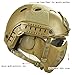 Jadedragon PJ Tactical Fast Helmet & Protect Ear Foldable Double Straps Half Face Mesh Mask & Goggle (Tan)