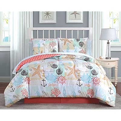 Geneva Home Fashion Belize Bedding Set, Queen, Coral 515SH5K9FWL