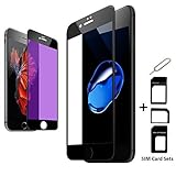 iPhone 7 Plus Screen Protector, 321OU Eye-Protected Anti Blue Light Anti-glare Anti-Scratch Anti-Fingerprint Bubble Free 9H HD Tempered Glass for iPhone 7 Plus (iPhone 7 Plus-Black)
