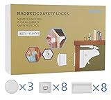 Magnetic Baby Locks, HUIRUI Childproof Safety Cabinet & Drawer Locks, No Drilling or Screws Needed, Quick Installation and Easy Operation, Package Includes 8 Locks + 3 Keys