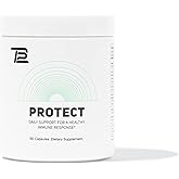 TB12 Protect - Premium 5 in 1 Immune Support Supplement with Zinc, Vitamin C, Beta Glucan, Larch Tree Extract, and Elderberry to Provide Daily Support to Immune System and Boost Energy Levels