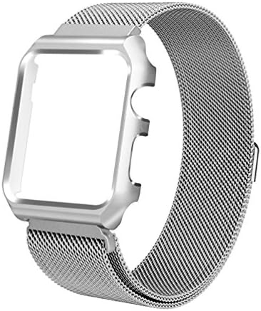 Carambola Apple Watch Band With Metal Frame, Milanese Stainless Metal Replacement Watch Strap Wristbands Bracelet Bands For Apple Watch 38mm/42mm