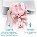 Capshi Retractable Cable Compatible with iPhone X/8/8 Plus/7/7 Plus/6/6 Plus/5S,iPad,iPod,Samsung S7 S6,Android Phones(Pink)