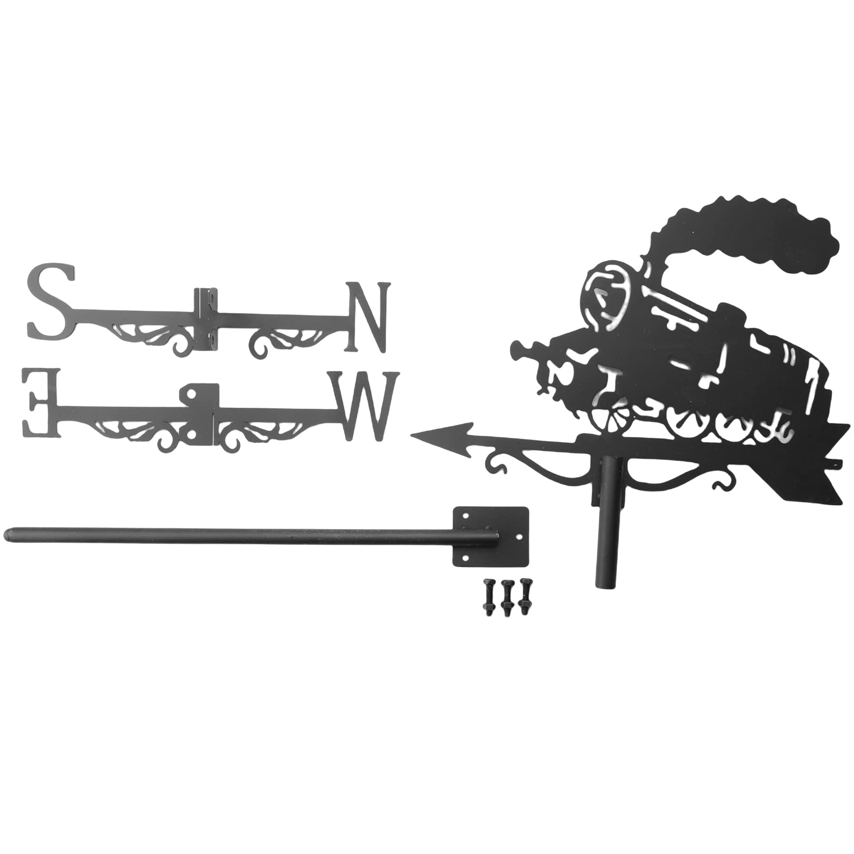 BGFAVCV Steam Train Silhouette Weather Vane Weathervane Weathercock for Garden Patio Yard Ornament