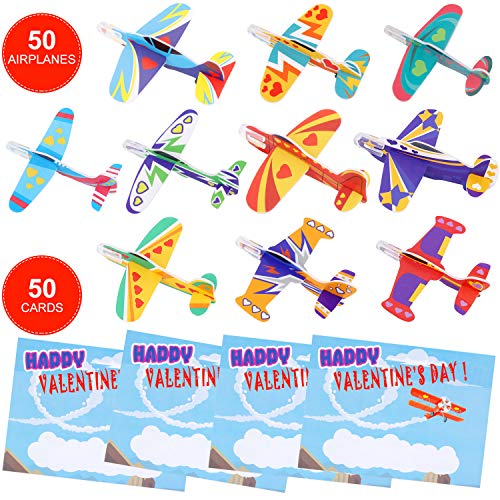Joygogo 50 Pack Valentines Airplanes and 50 Pack Valentines Card for Kids, Valentines Day Gifts for - //medicalbooks.filipinodoctors.org