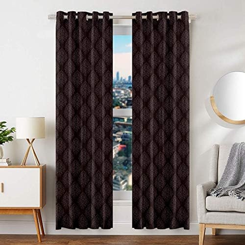 Cortina Blackout Curtains for Windows, Solid Room Darkening Eyelet Polyester Ring top Curtains, 3 Layers Weaving Technology Thermal Insulated Energy Saving Window Blackout curtains Ideal for Bed Room, Living Room and – Single Pcs Window 5 Feet (Brown)
