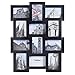 VonHaus 12 x Decorative Collage Picture Frames for Multiple 4x6 Photos - Black Wooden Hanging Wall Photo Frame with 12 Openings Hooks Included
