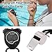 BizoeRade Sports Stopwatch, Digital Stopwatch and Whistle, Training Equipment for Coaches, Large Display, 2 Lap Memory, Date and Alarm Clock