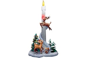 IAMAGOODLADY Christmas Decorations,Rudolph Santa's Guiding Light Flameless Candle Set Resin Candle Holder Ornament Deals of The Day Lightning Deals Today Prime Deal of The Day Prime