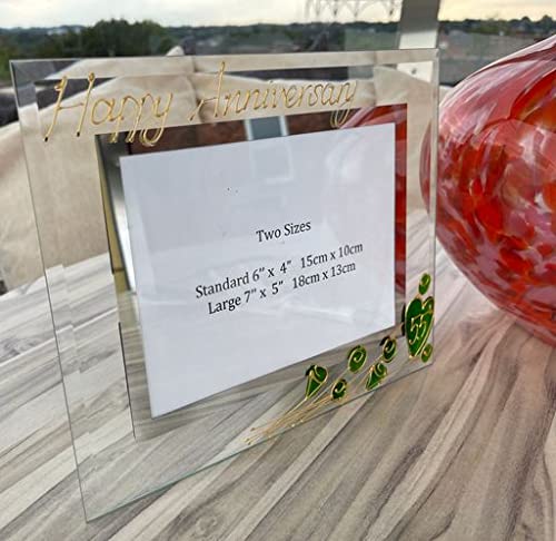 55th Wedding (Emerald) Anniversary Photo Frame (L) (7x5) Flower