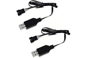 VBILUM SM-4PIN Charger for RC Car Gel Blaster 7.4V Battery Charger USB Charging Cable (2PCS)