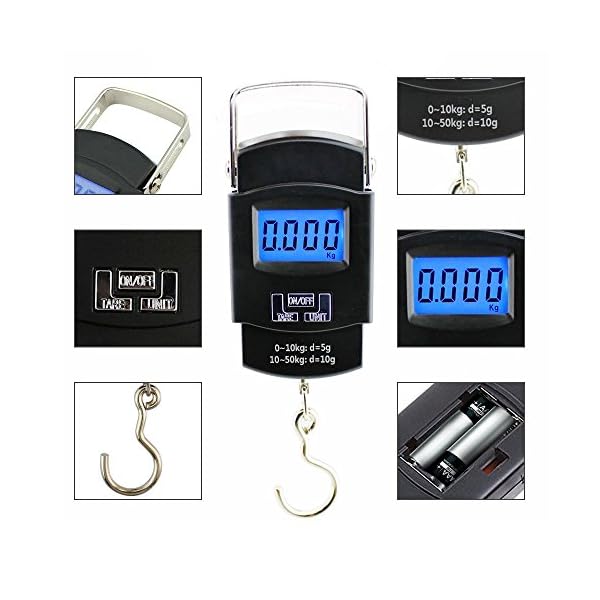 Electronic-Fishing-Scale-By-Sakana-Gear-Digital-Balance-Scale-With-A-Stainless-Steel-Hanging-Hook-And-Metal-Hand-Handle-Compact-Lightweight-Fishing-And-Traveling-Gear–2-AAA-Batteries-Included