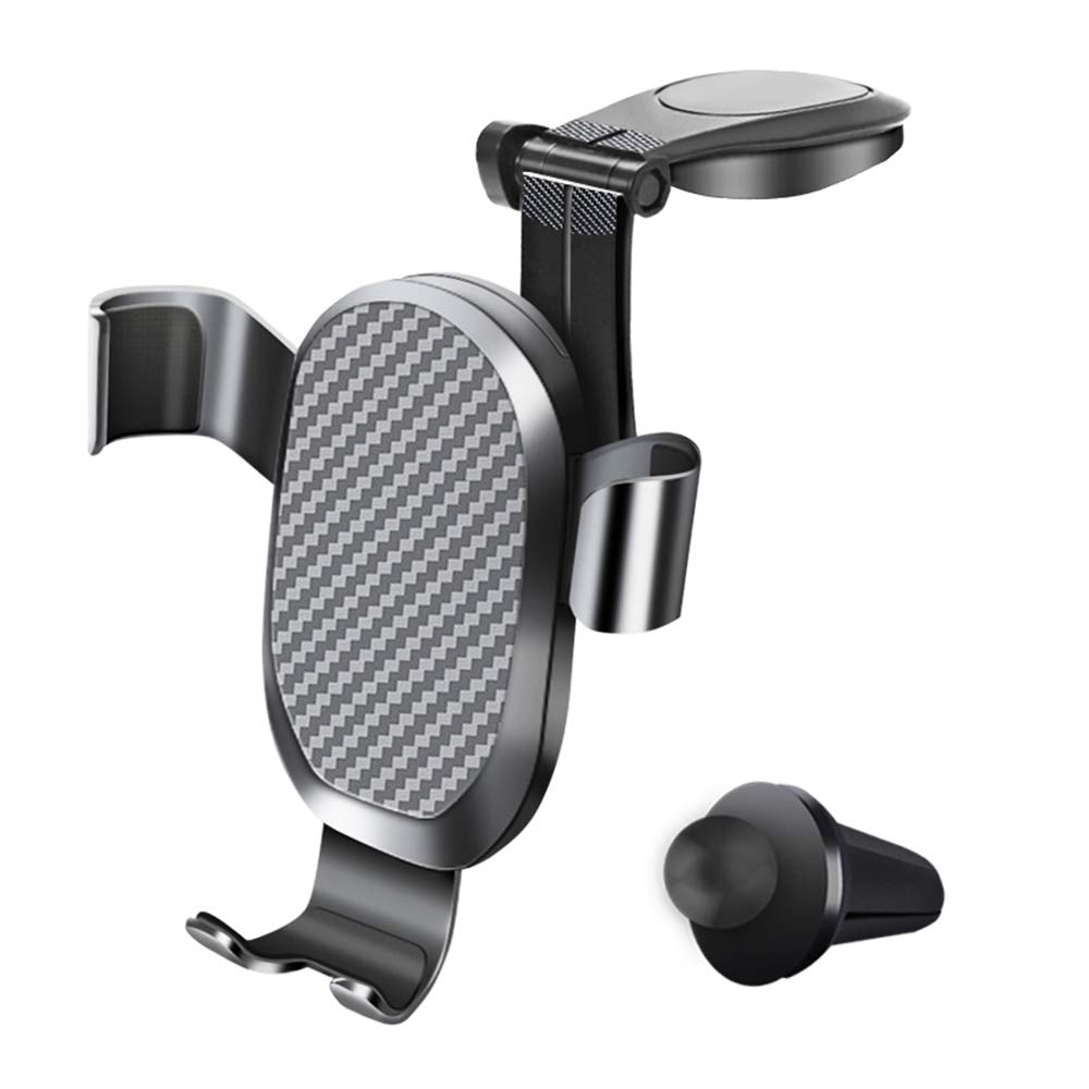 AMAYGA Gravity Car Phone Mount, Auto-Retractable Bracket Stable Car Cradle 360° Degree Adjustable Car Phone Holder for iPhone Xs Max XR X,Samsung,Huawe,Blackview,Xiaomi