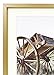 Golden State Art, Satin Finish Aluminum Picture Frame with Ivory Mat - Landscape or Portrait - Wall or Table Top Display (5x7 for 4x6, Gold, 1 Pack)