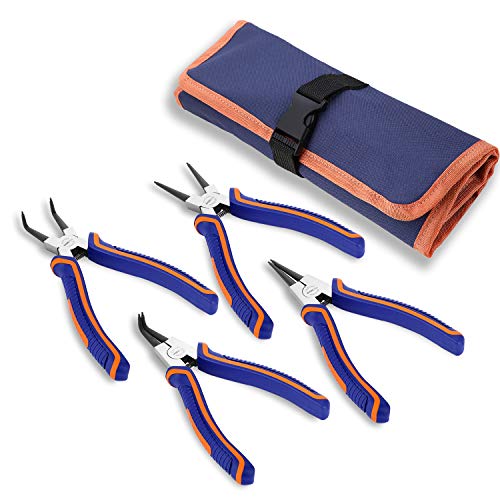 WISEPRO 4 Pack Snap Ring Pliers Set Heavy Duty External/Internal