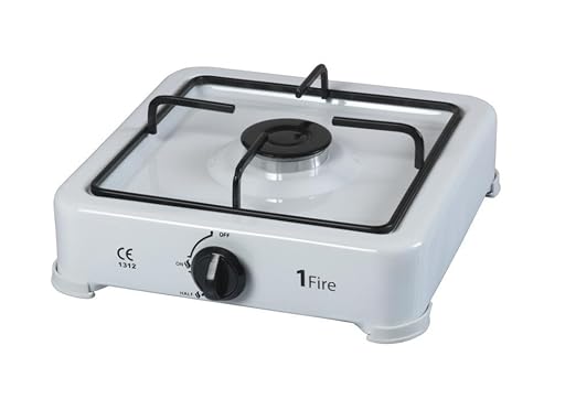 Parker Gaskocher 1 Feuer Herdplatte in Legierung. Flammenverteiler emailliert, Gitter aus Stahl emailliert. Struktur emaillie