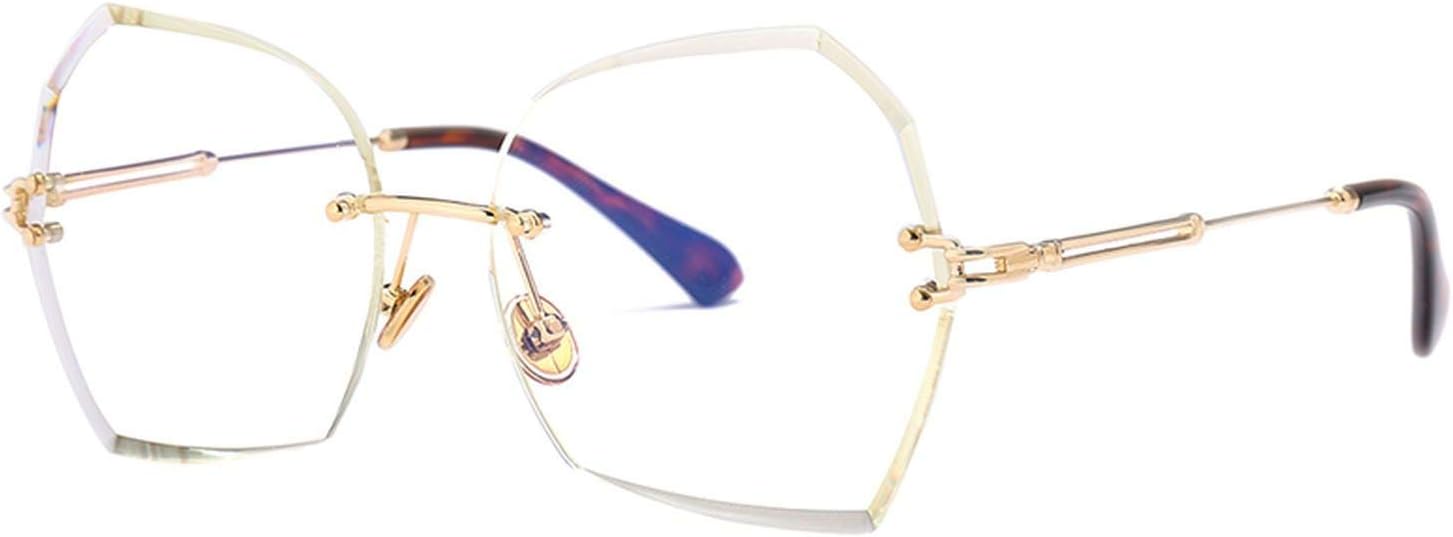 Rimless Butterfly Sunglasses Women Metal Frame Oversized Sun Glasses