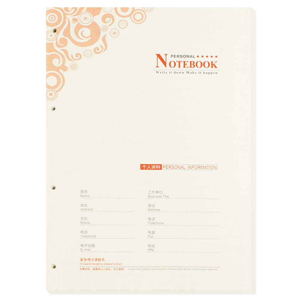 4 Hole A4 Planner Refills Pages 4 Ring Binder A4 Lined Paper Refill for Notebook Inserts Ruled Inserts