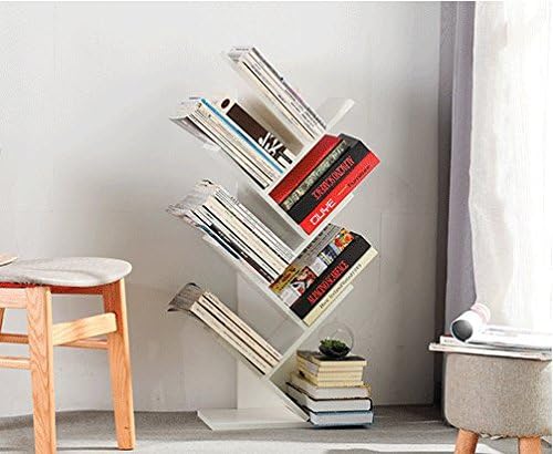Raumeyun wooden book shelf with Tree Shape Bookcase Desktop Bookshelf,Display Storage Rack for CDs & Books Easy to be assembled,Using E1 Class High Density Fiberboard