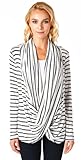 Popana Criss Cross Stripe Cardigan Top - Made in USA