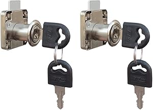 VictorsHome Cam Drawer Lock - 5/8 Inch (16mm) Bore 7/8 Inch (21mm) Cylinder Length Chrome for Office Desk Cabinet Door, Keyed Alike, 2 Pcs