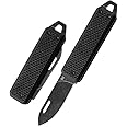 Caressolove G10 Small Pocket Knife For Men, Extremely Sharp D2 Steel Keychain EDC Blade, Multifunction Mini Package Opener Little Knife, Portable Lightweight Folding Tiny Pocketknife (Black 2)