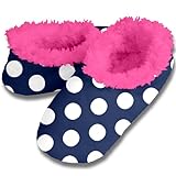 Snoozies Dots and Hearts Fleece Lined Womens Footies