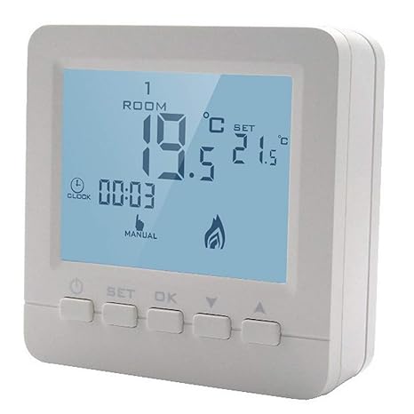 Fenteer Wifi LCD Programmierbar Thermostat Wandthermostat Fussbodenheizung Innen Temperaturregelung
