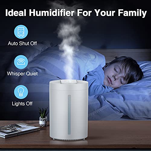 MOOKA Cool Mist Humidifier, 2in1 Top Fill Humidifier for Bedroom