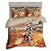 BeddingWish 3D Motorcycle Racing Printed Bedding (No Comforter and Sheet) Set for Kids Teen Boys -(3Pcs,Yellow,1 Duvet Cover+2 Pillow Shams,Twin)