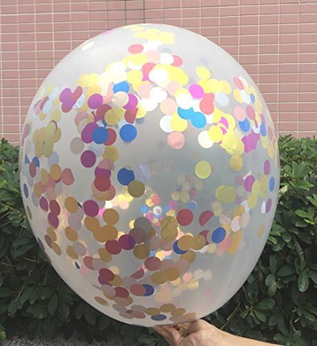 5x Jumbo Confetti Balloons 36 inch Multi-colored Confetti for Wedding Proposal Baby Shower Birthday Anniversary Party Decorations Supplies JW PASSION