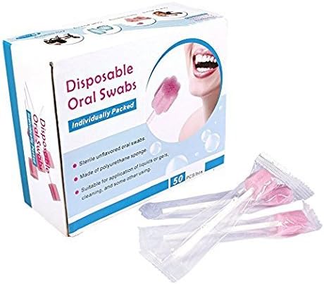 Ystdebris Disposable Unflavored Oral Mouth Cleaning Care Sponge Swabs, 50 Count (Pink), 1 count (Pack of 50) - Image 3