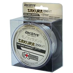 Akami Sakura Fil De Pêche Mono-filament 250 M, 0,20 Mm 5,20 Kg Nylon