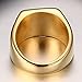 SAINTHERO Mens Wedding Bands Vintage 316L Stainless Steel Gold Engagement Rings High Polished Finish Comfort Fit Size 12
