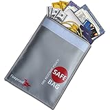 COLCASE Fireproof Document Bag 15" x 11" . NON-ITCHY Silicone Coated Fire Resistant Money Bag . Fireproof Safe Storage for Money , Documents , Jewelry and Passport