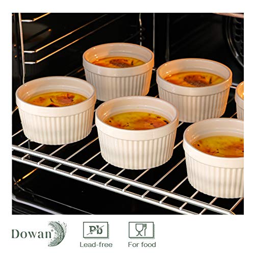 DOWAN 8 oz Ramekins Ramekins for Creme Brulee Porcelain Ramekins Oven