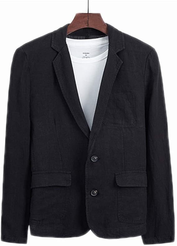 Amazon リネン ブレザー メンズ 背抜きジャケット ネイビー 黒 薄手 綿麻 通気性 クールビーズ コート ジャケット 通販