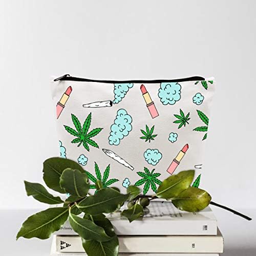 Ihopes Funny Green Leaf Lipstick Makeup Bag Gift for Women Best Friends Sister Teens Makeup Lover | Cute Natural Cotton Leaf Lipstick Makeup Zipper Pouch Bag Cosmetic Travel Accessories Bag Toiletry Case Gifts (Leaf Lipstick Makeup Bag) 4 Ihopes Funny Green Leaf Lipstick Makeup Bag Gift for Women Best Friends Sister Teens Makeup Lover | Cute Natural Cotton Leaf Lipstick Makeup Zipper Pouch Bag Cosmetic Travel Accessories Bag Toiletry Case Gifts (Leaf Lipstick Makeup Bag)