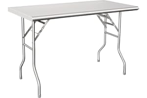 HARDURA Folding Stainless Steel Table 24X48 Inches with Legs NSF Commercial Portable Folding Prep Table for Restaurant Kitche