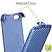 iPhone SE Case, GreatShield Shift CX Carbon Fiber Design Flip Leather Cover for Apple iPhone SE 5S 5 - Blue
