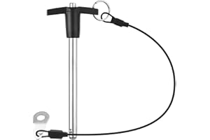 VXCICC T Handle Quick Release Pin 3/8 Inch Diameter,304 Stainless Steel Ball Locking Pin with Push Button Lanyard Usable Length 3.54"(9.5mm x 90mm)