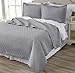 Home Fashion Designs 3-Piece All Season Quilt Set. Full/Queen Size Quilt with 2 Shams. Soft Microfiber Bedspread and Coverlet. Emerson Collection (Pewter)